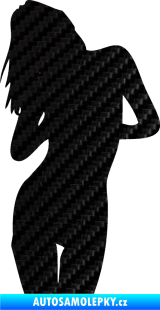 Samolepka Erotická žena 001 levá 3D karbon černý