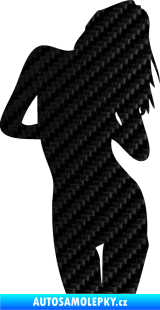 Samolepka Erotická žena 001 pravá 3D karbon černý