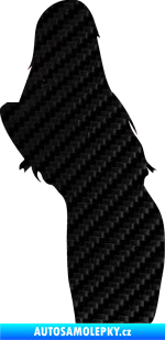 Samolepka Erotická žena 005 pravá 3D karbon černý