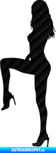 Samolepka Erotická žena 006 levá 3D karbon černý