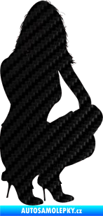 Samolepka Erotická žena 009 pravá 3D karbon černý