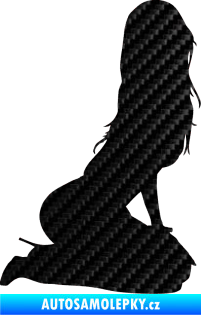 Samolepka Erotická žena 013 pravá 3D karbon černý