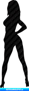 Samolepka Erotická žena 017 levá 3D karbon černý
