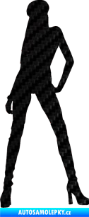 Samolepka Erotická žena 022 levá 3D karbon černý
