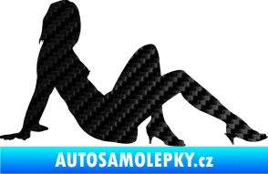 Samolepka Erotická žena 028 pravá 3D karbon černý