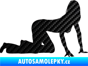 Samolepka Erotická žena 029 pravá 3D karbon černý
