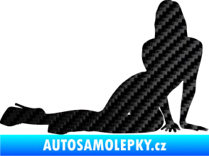 Samolepka Erotická žena 033 pravá 3D karbon černý