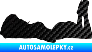 Samolepka Erotická žena 034 levá 3D karbon černý