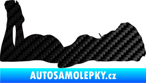 Samolepka Erotická žena 034 pravá 3D karbon černý