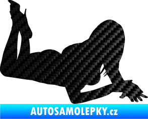 Samolepka Erotická žena 036 pravá 3D karbon černý