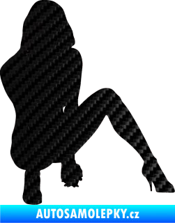 Samolepka Erotická žena 037 pravá 3D karbon černý