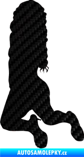 Samolepka Erotická žena 038 levá 3D karbon černý