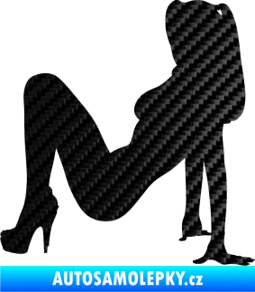 Samolepka Erotická žena 040 levá 3D karbon černý