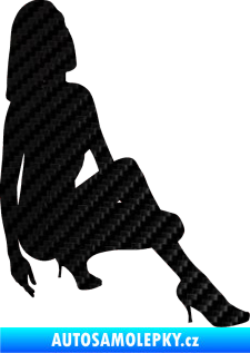 Samolepka Erotická žena 041 pravá 3D karbon černý
