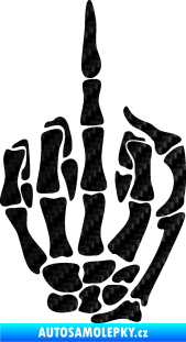 Samolepka F*ck off kostra pravá 3D karbon černý