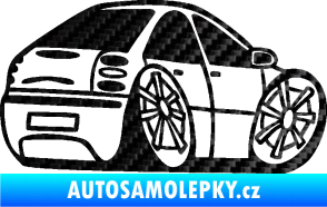 Samolepka Fiat Bravo karikatura pravá 3D karbon černý