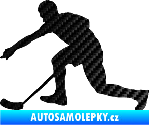 Samolepka Florbal 005 levá 3D karbon černý