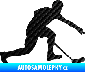 Samolepka Florbal 005 pravá 3D karbon černý