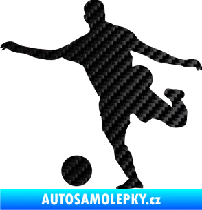 Samolepka Fotbalista 032 levá 3D karbon černý