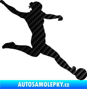 Samolepka Fotbalistka 002 pravá 3D karbon černý