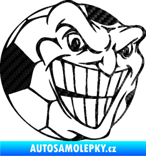 Samolepka Fotbalový míč 002 pravá 3D karbon černý