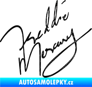 Samolepka Fredie Mercury podpis 3D karbon černý