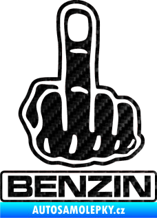 Samolepka Fuck off benzín 3D karbon černý