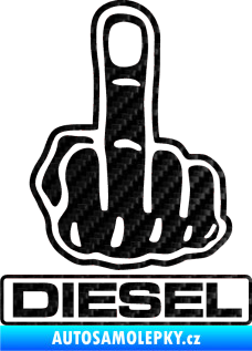 Samolepka Fuck off diesel 3D karbon černý