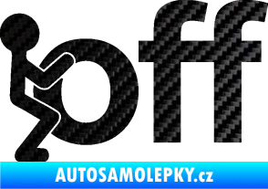 Samolepka Fuck off panáček 3D karbon černý
