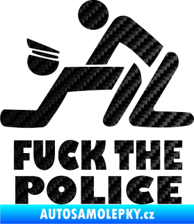 Samolepka Fuck the police 001 3D karbon černý