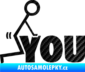 Samolepka Fuck you 002 3D karbon černý