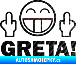 Samolepka Fuck you Greta 002 3D karbon černý