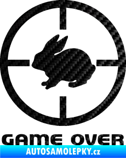 Samolepka Game over lov zajíce 3D karbon černý