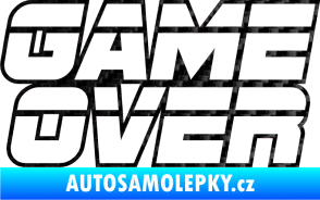 Samolepka Game over nad sebou 002 3D karbon černý