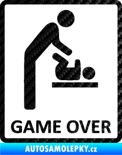 Samolepka Game over varianta baby 3D karbon černý