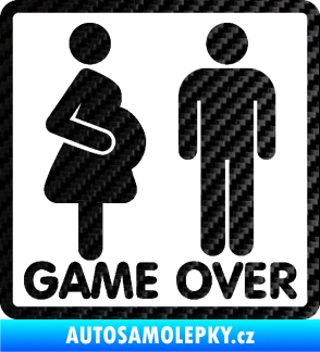 Samolepka Game over varianta jsem v tom 3D karbon černý