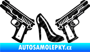 Samolepka Girl mafia 002 pravá 3D karbon černý