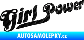 Samolepka Girl Power nápis 3D karbon černý
