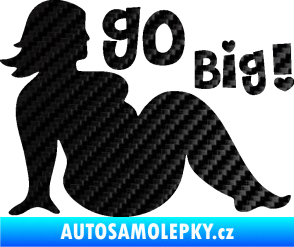 Samolepka Go big ! silueta tlusté ženy 3D karbon černý