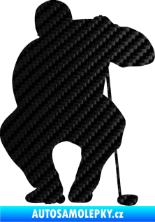 Samolepka Golfista 006 pravá 3D karbon černý
