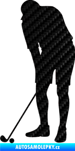 Samolepka Golfista 007 levá 3D karbon černý