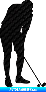 Samolepka Golfista 007 pravá 3D karbon černý