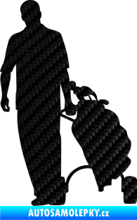 Samolepka Golfista 009 levá 3D karbon černý