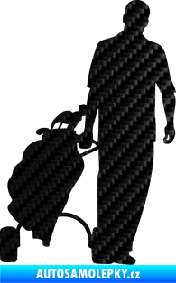 Samolepka Golfista 009 pravá 3D karbon černý