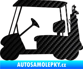 Samolepka Golfista 012 levá vozík 3D karbon černý