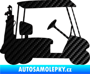 Samolepka Golfista 012 pravá vozík 3D karbon černý