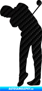 Samolepka Golfista 013 levá 3D karbon černý