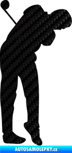 Samolepka Golfista 013 pravá 3D karbon černý