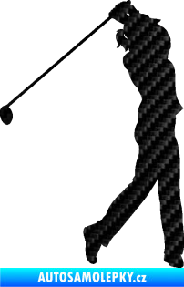Samolepka Golfistka 013 pravá 3D karbon černý