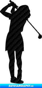 Samolepka Golfistka 014 pravá 3D karbon černý